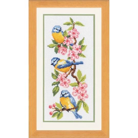 Image 1 of Vervaco Birds on Blossoms Cross Stitch Kit