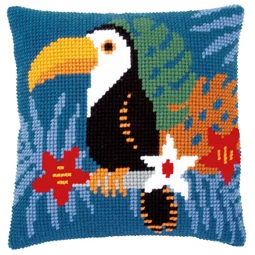 Vervaco Toucan in Blue Cushion Cross Stitch Kit