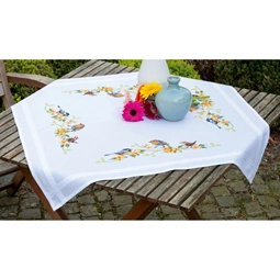 Vervaco Songbirds Tablecloth Cross Stitch Kit