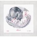 Image of Vervaco Sleeping Baby Birth Record Birth Sampler Cross Stitch Kit