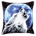 Image of Vervaco Wolf and Moon Cushion Cross Stitch Kit