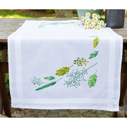 Vervaco Leaves and Grass Runner Embroidery Kit Embroidery