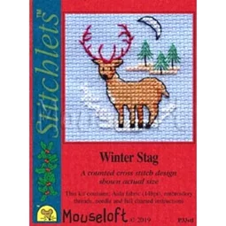 Mouseloft Winter Stag Christmas Card Making Christmas Cross Stitch Kit