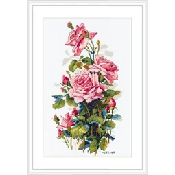 Merejka Pink Roses Cross Stitch Kit