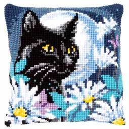 Vervaco Cat in the Night Cushion Cross Stitch Kit