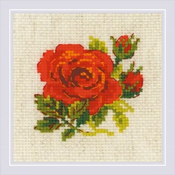 RIOLIS Red Rose Cross Stitch Kit