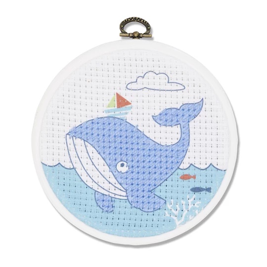 Image 1 of DMC Whale Hoop Kit Cross Stitch