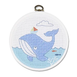 DMC Whale Hoop Kit Cross Stitch
