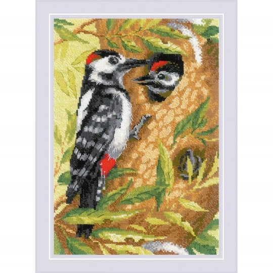 Image 1 of RIOLIS Woodpecker Cross Stitch Kit