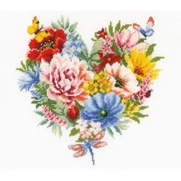 Vervaco Heart of Flowers Cross Stitch Kit