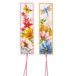 Vervaco Colourful Flowers Bookmarks  Cross Stitch Kit