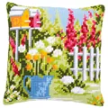 Image of Vervaco In My Garden Cushion Cross Stitch Kit