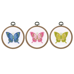 Vervaco Butterflies Set of 3 Embroidery Kit