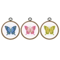 Image of Vervaco Butterflies Set of 3 Embroidery Kit