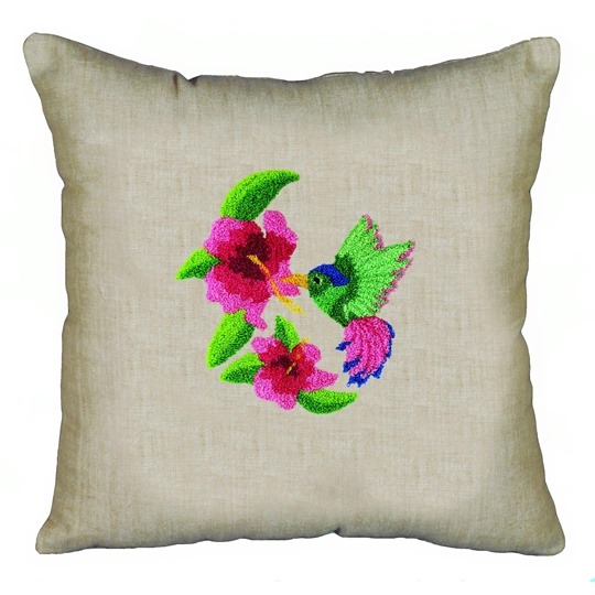 Image 1 of Design Works Crafts Hummingbird Pillow Punch Needle Kit
