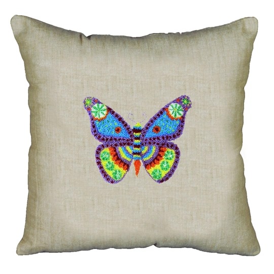 Image 1 of Design Works Crafts Butterfly Pillow Punch Needle Kit