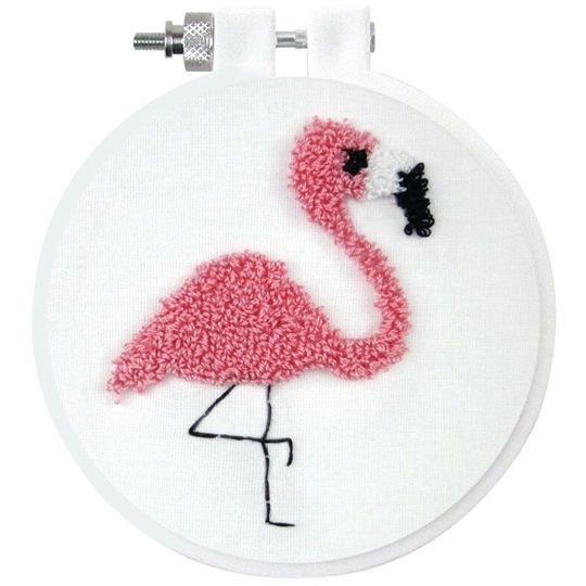 Image 1 of Design Works Crafts Flamingo Punch Needle Kit