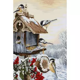Luca-S Bird House Christmas Cross Stitch Kit