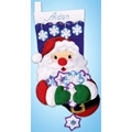 Image of Design Works Crafts Snowflake Santa Stocking Christmas Craft Kit