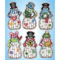 Image of Design Works Crafts Country Snowmen Ornaments Christmas Cross Stitch Kit