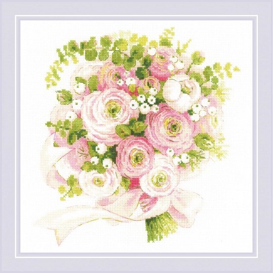 Image 1 of RIOLIS Wedding Bouquet Wedding Sampler Cross Stitch Kit