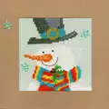 Image of Bothy Threads Snowy Man Christmas Card Making Christmas Cross Stitch Kit