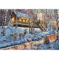 Image of Dimensions Winter Cabin Christmas Cross Stitch Kit