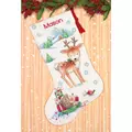 Image of Dimensions Reindeer and Hedgehog Stocking Christmas Cross Stitch Kit