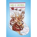 Image of Design Works Crafts Reindeer Ride Stocking Christmas Cross Stitch Kit