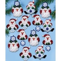 Design Works Crafts Snowflake Santa Ornaments Christmas Craft Kit