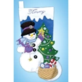Image of Design Works Crafts Frosty Fun Stocking Christmas Craft Kit