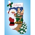 Image of Design Works Crafts Santa and Deer Stocking Christmas Craft Kit