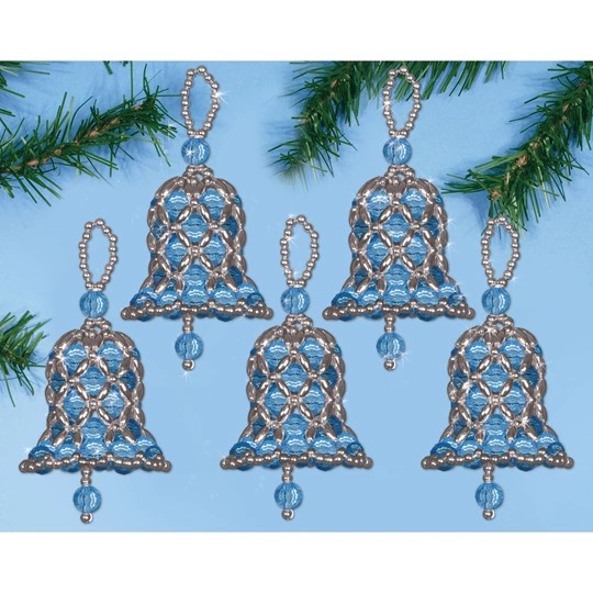 Image 1 of Design Works Crafts Blue Bells Ornaments Christmas Craft Kit