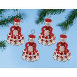 Design Works Crafts Winter Girls - Red Ornaments Christmas Craft Kit