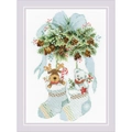 Image of RIOLIS Bear, Cones and Deer Christmas Cross Stitch Kit