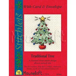 Mouseloft Traditional Tree Christmas Card Making Christmas Cross Stitch Kit