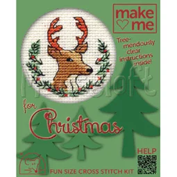 Mouseloft Christmas Stag Christmas Card Making Cross Stitch Kit