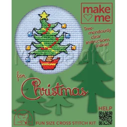 Mouseloft Happy Tree Christmas Card Making Christmas Cross Stitch Kit