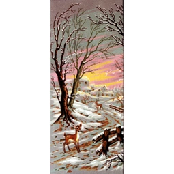 Diamant Fawn in the Snow Tapestry Canvas