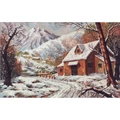 Image of Diamant Winter Cabin Tapestry Canvas