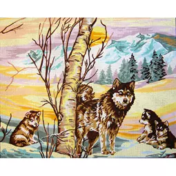 Gobelin-L Wolves in Winter Tapestry Canvas