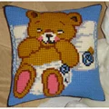 Image of Gobelin-L Baby Bear Blue Cushion Cross Stitch Kit