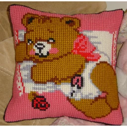 Gobelin-L Baby Bear Pink Cushion Cross Stitch Kit