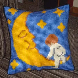 Gobelin-L Baby on the Moon Cushion Cross Stitch Kit