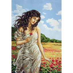 Gobelin-L Lady in the Poppy Field Tapestry Canvas