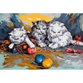 Image of Gobelin-L Three Kittens Tapestry Canvas