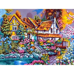Gobelin-L House of Flowers Tapestry Canvas