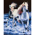 Image of Gobelin-L A Pair of White Horses Tapestry Canvas