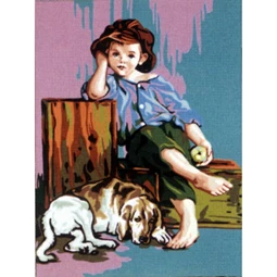 Gobelin-L Boy with a Dog Tapestry Canvas