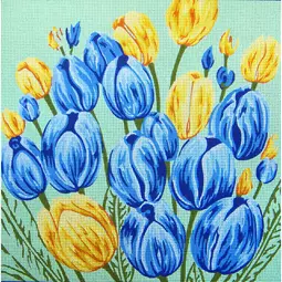 Gobelin-L Blue and Yellow Tulips Tapestry Canvas